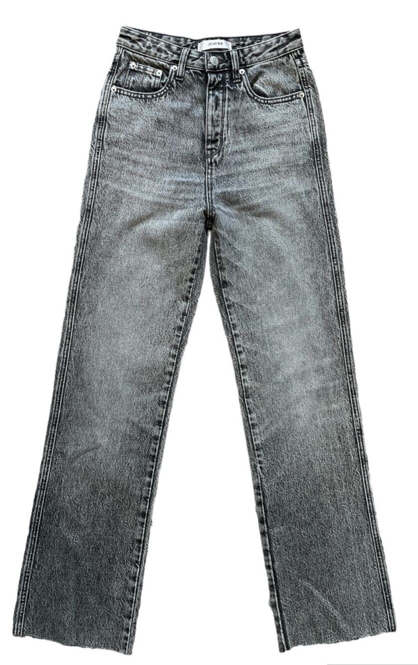 3 FOR $45 SALE | Jemina Straight Leg Raw Hem Jeans Acid Black Size 24 NWOT
